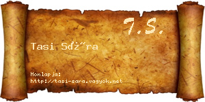 Tasi Sára névjegykártya